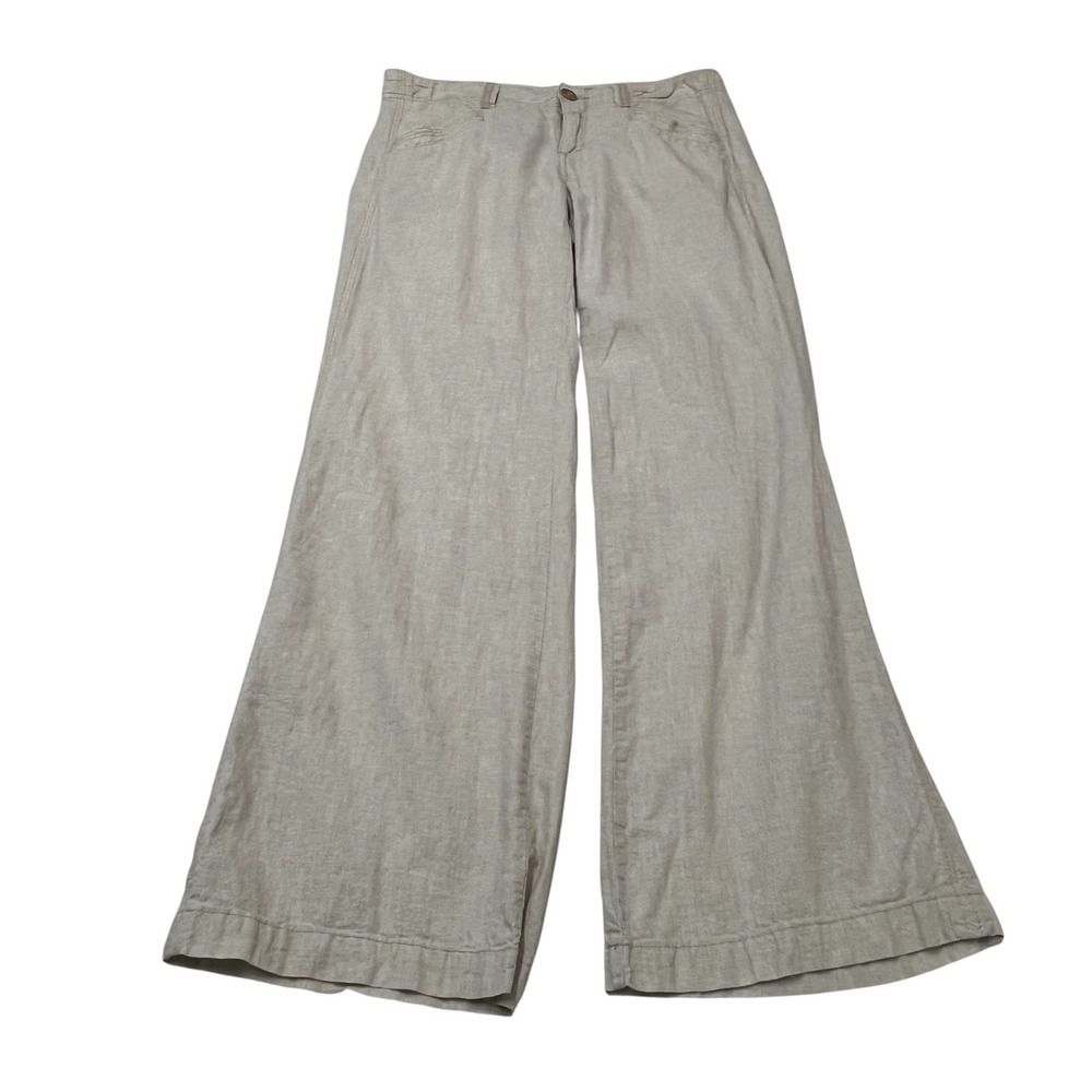 The Limited Drew Fit Pants Beige Linen Size 6 Low Rise Boot Cut Office Career